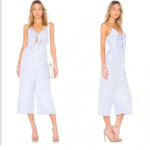 English Factory Cut-Out Bow Front Striped Jumpsuit (Size S)